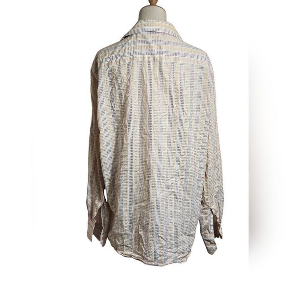 Claiborne White with Multicolored Stripes Button Down Shirt - Picture 4 of 7